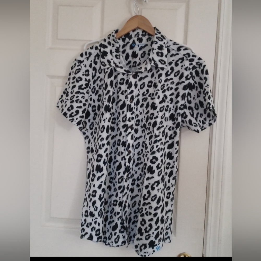 Upsaint Slim XXL Snow Leopard Button Down